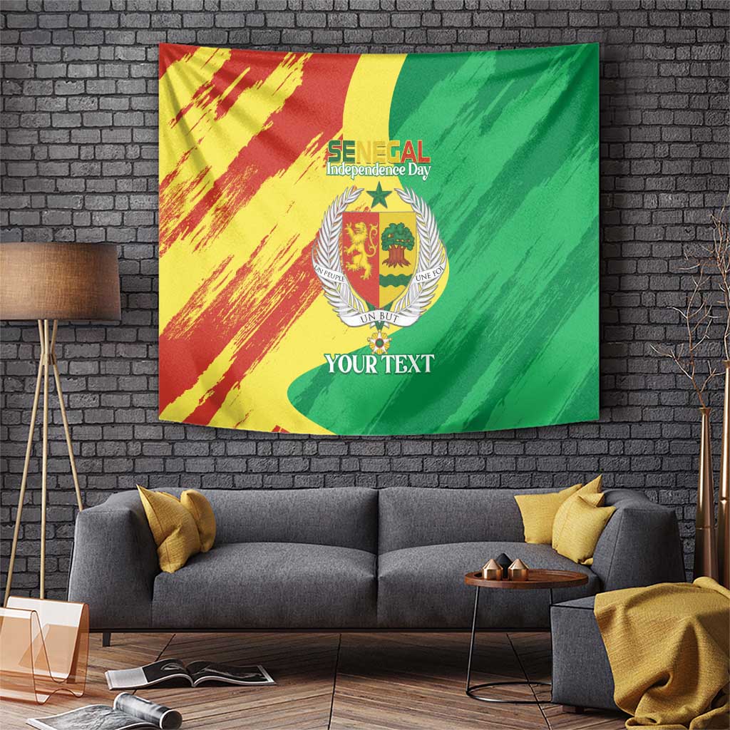 Senegal Independence Day Tapestry Coat Of Arms Grunge Style