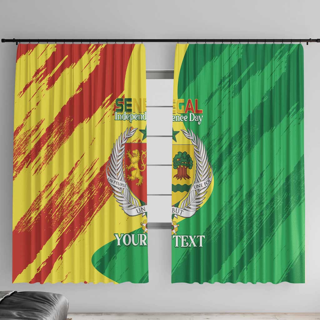 Senegal Independence Day Window Curtain Coat Of Arms Grunge Style