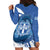 Greece Independence Day Hoodie Dress Greek Pattern With Dolphins