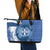 Greece Independence Day Leather Tote Bag Greek Pattern With Dolphins