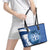 Greece Independence Day Leather Tote Bag Greek Pattern With Dolphins