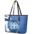 Greece Independence Day Leather Tote Bag Greek Pattern With Dolphins