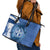 Greece Independence Day Leather Tote Bag Greek Pattern With Dolphins