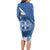 Greece Independence Day Long Sleeve Bodycon Dress Greek Pattern With Dolphins