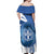 Greece Independence Day Off Shoulder Maxi Dress Greek Pattern With Dolphins