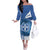 Greece Independence Day Off The Shoulder Long Sleeve Dress Greek Pattern With Dolphins