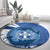 Greece Independence Day Round Carpet Greek Pattern With Dolphins