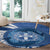 Greece Independence Day Round Carpet Greek Pattern With Dolphins