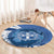 Greece Independence Day Round Carpet Greek Pattern With Dolphins