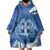 Greece Independence Day Wearable Blanket Hoodie Greek Pattern With Dolphins