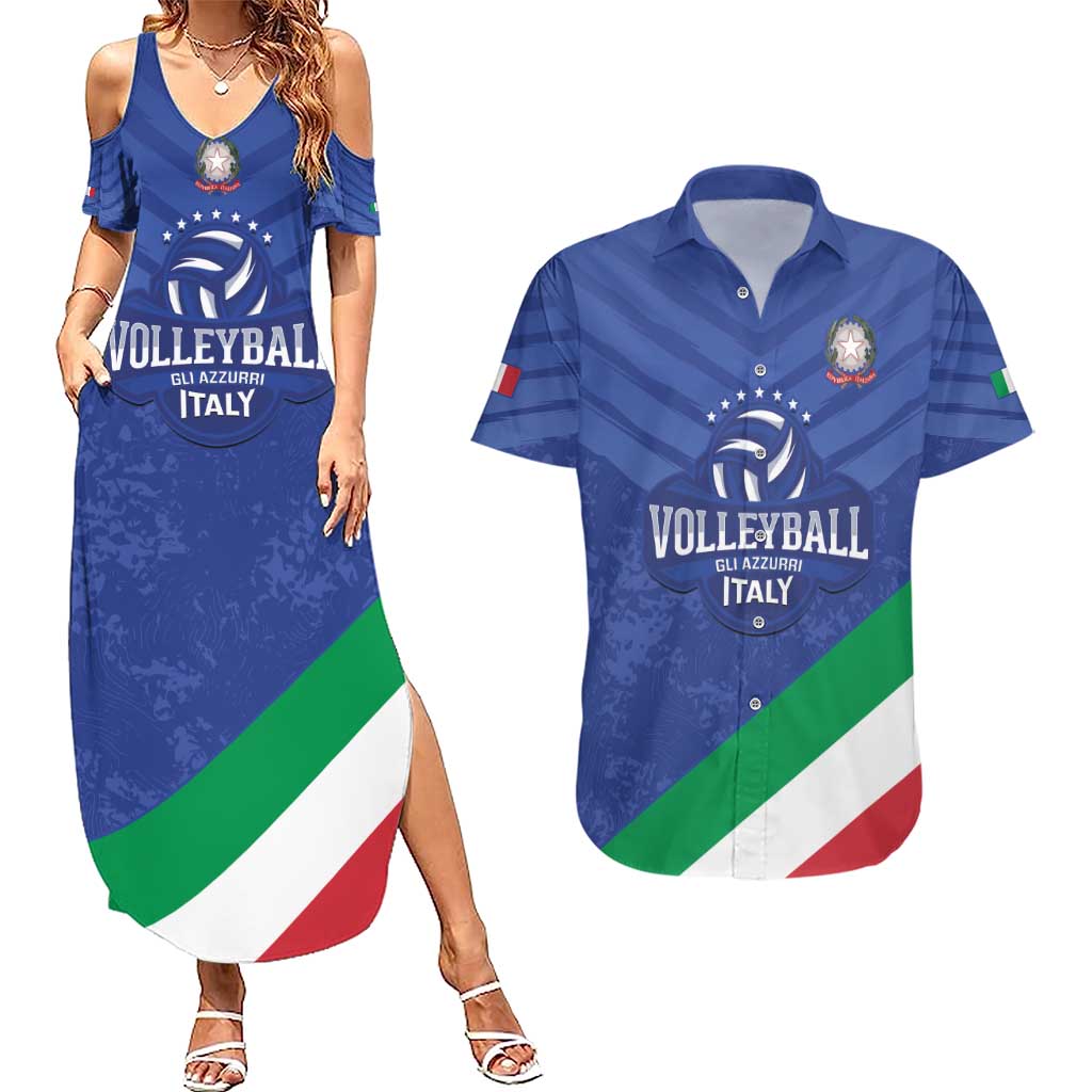 Custom Italy Volleyball Couples Matching Summer Maxi Dress and Hawaiian Shirt 2025 Gli Azzurri