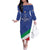 Custom Italy Volleyball Family Matching Off The Shoulder Long Sleeve Dress and Hawaiian Shirt 2025 Gli Azzurri