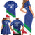 Custom Italy Volleyball Family Matching Short Sleeve Bodycon Dress and Hawaiian Shirt 2025 Gli Azzurri