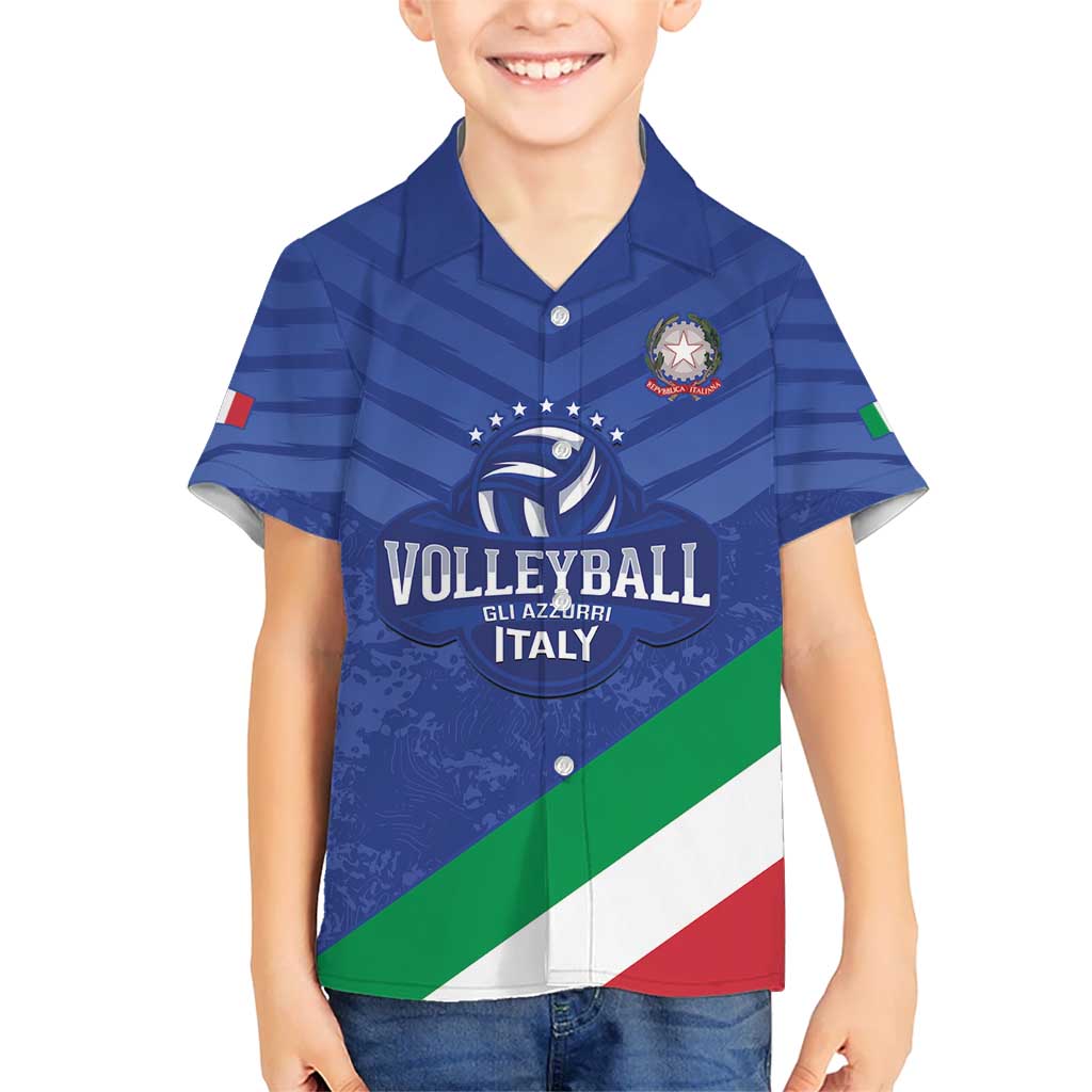 Custom Italy Volleyball Kid Hawaiian Shirt 2025 Gli Azzurri