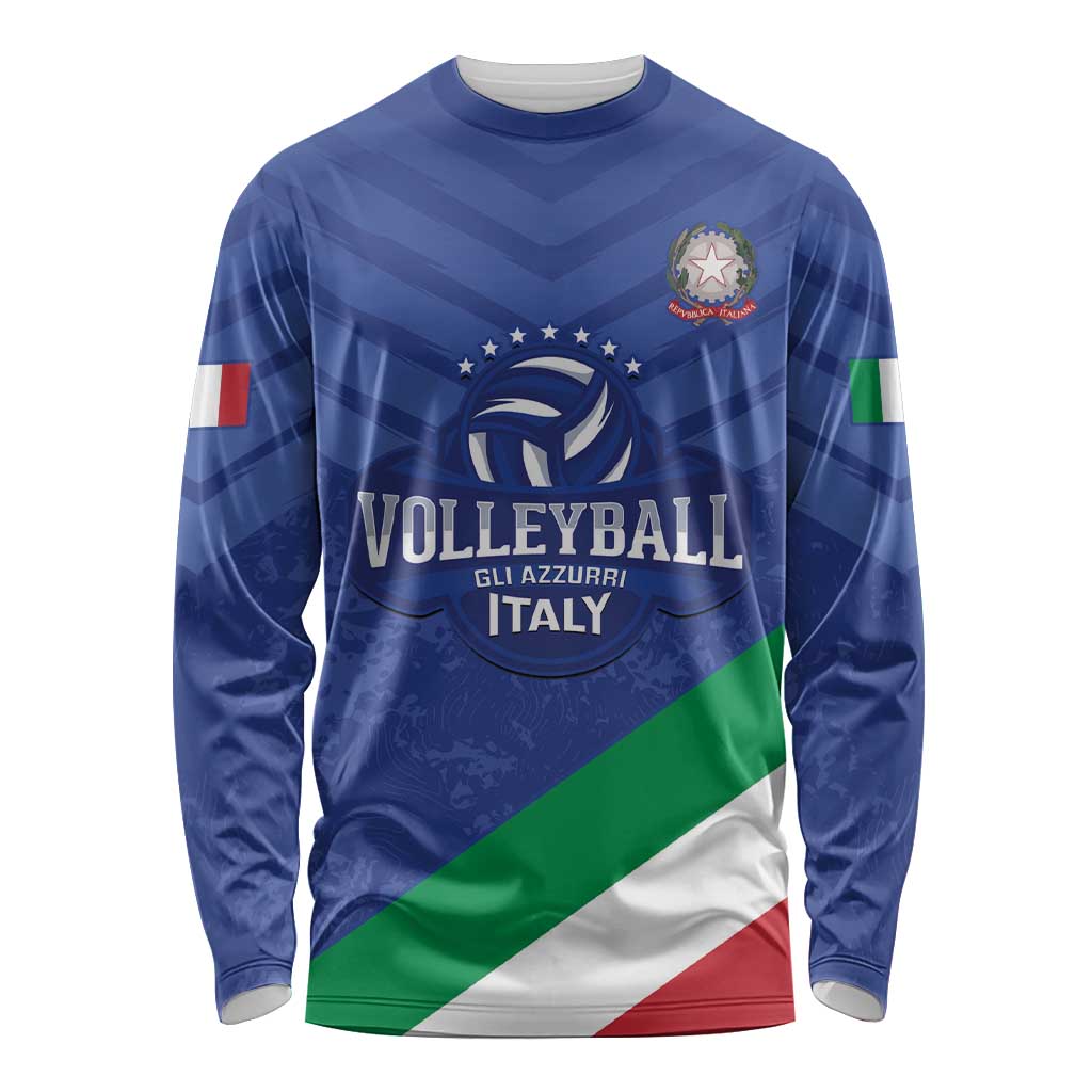 Custom Italy Volleyball Long Sleeve Shirt 2025 Gli Azzurri