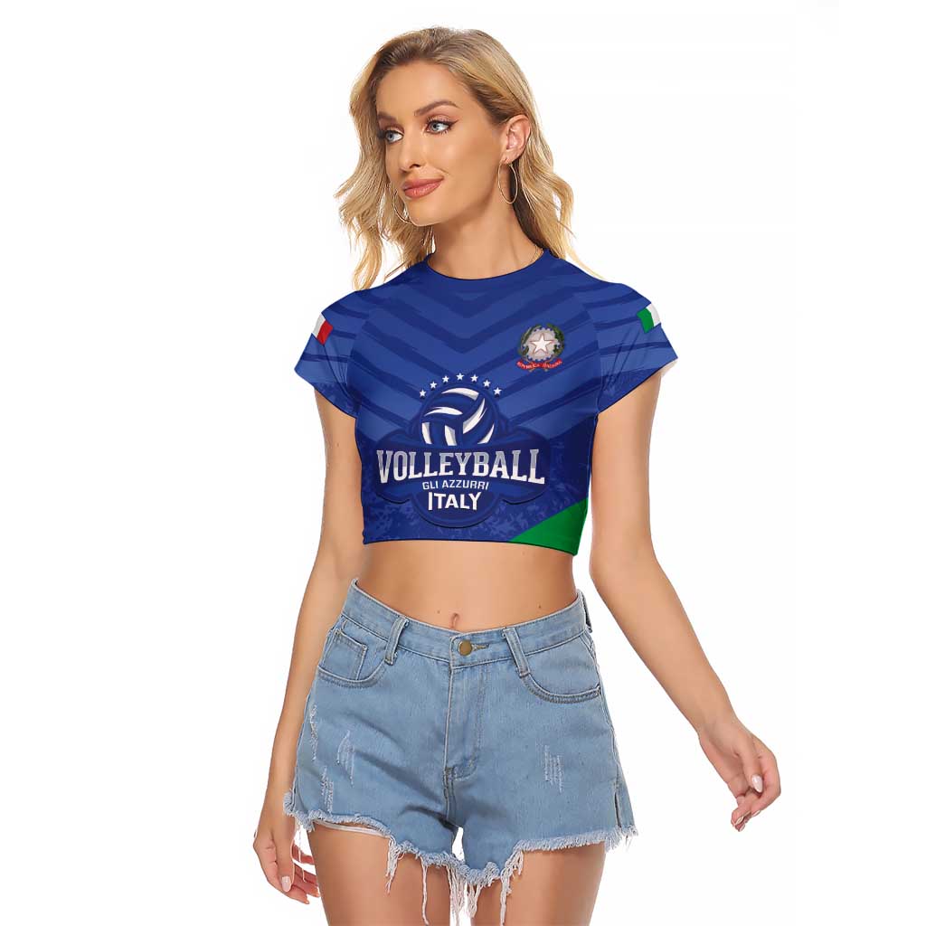 Custom Italy Volleyball Raglan Cropped T Shirt 2025 Gli Azzurri