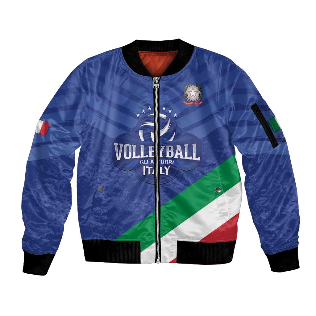 Custom Italy Volleyball Sleeve Zip Bomber Jacket 2025 Gli Azzurri