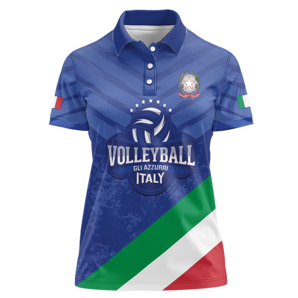 Custom Italy Volleyball Women Polo Shirt 2025 Gli Azzurri