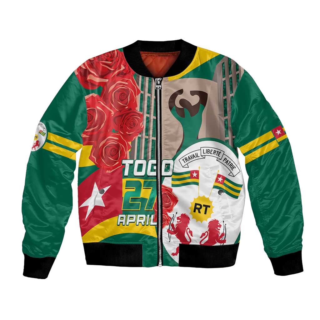 Togo Independence Day Bomber Jacket Happy April 27th Coat Of Arms