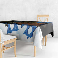 Israel Memorial Day Tablecloth Red Everlasting Flower With Candle Light