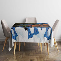Israel Memorial Day Tablecloth Red Everlasting Flower With Candle Light