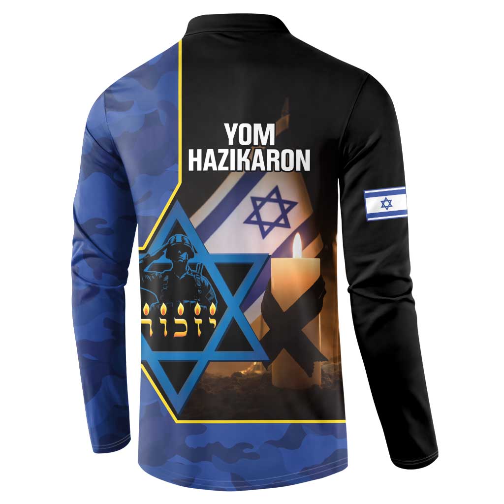 Yom HaZikaron Israel Button Sweatshirt We Will Always Remember Camouflage Style