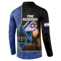 Yom HaZikaron Israel Button Sweatshirt We Will Always Remember Camouflage Style