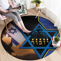 Yom HaZikaron Israel Round Carpet We Will Always Remember Camouflage Style