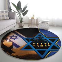 Yom HaZikaron Israel Round Carpet We Will Always Remember Camouflage Style