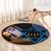 Yom HaZikaron Israel Round Carpet We Will Always Remember Camouflage Style