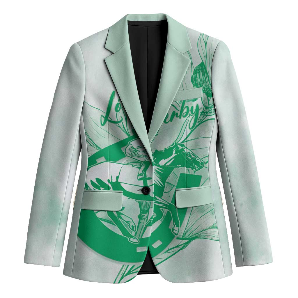 Personalized Louisiana Horse Racing Derby Blazer Magnolia Blossom Horseshoe Pastel Green
