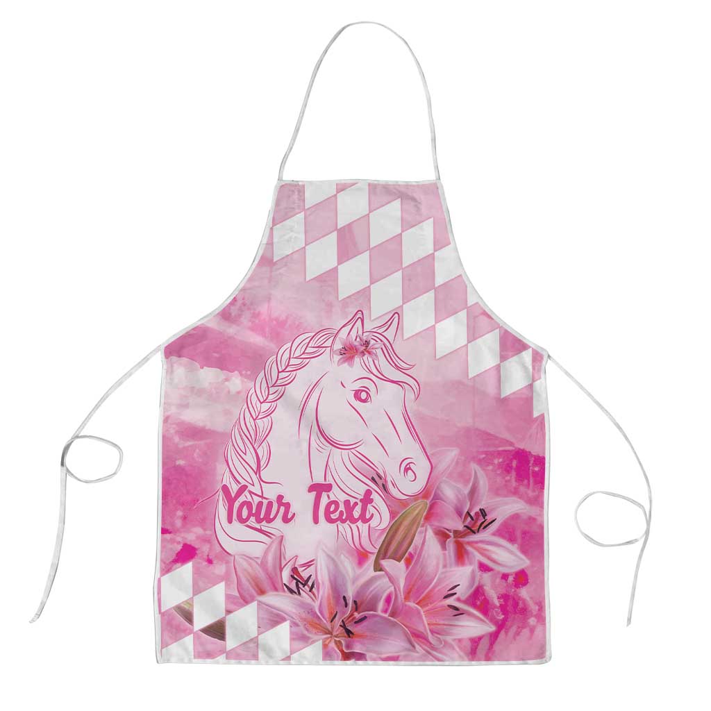 Kentucky Horse Racing Oaks Personalized Apron Filly Lily Flowers Pink Out