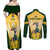 South Africa Rugby Couples Matching Off Shoulder Maxi Dress and Long Sleeve Button Shirts 2023 World Cup Springboks Mascot - Wonder Print Shop