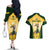 South Africa Rugby Couples Matching Off The Shoulder Long Sleeve Dress and Hawaiian Shirt 2023 World Cup Springboks Mascot - Wonder Print Shop