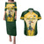 South Africa Rugby Couples Matching Puletasi Dress and Hawaiian Shirt 2023 World Cup Springboks Mascot - Wonder Print Shop