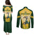 South Africa Rugby Couples Matching Puletasi Dress and Long Sleeve Button Shirts 2023 World Cup Springboks Mascot - Wonder Print Shop