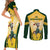 South Africa Rugby Couples Matching Short Sleeve Bodycon Dress and Long Sleeve Button Shirts 2023 World Cup Springboks Mascot - Wonder Print Shop