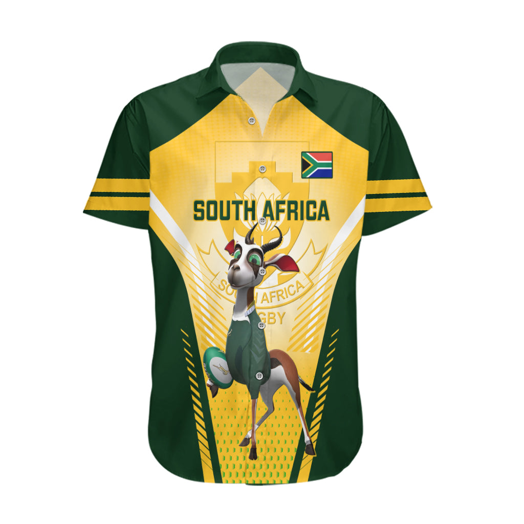 South Africa Rugby Hawaiian Shirt 2023 World Cup Springboks Mascot - Wonder Print Shop