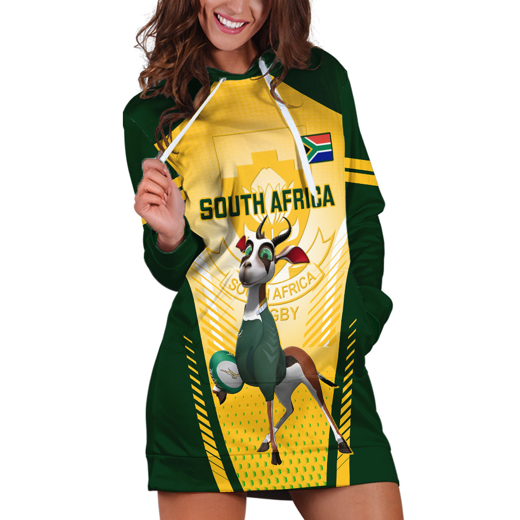 South Africa Rugby Hoodie Dress 2023 World Cup Springboks Mascot - Wonder Print Shop