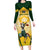 South Africa Rugby Long Sleeve Bodycon Dress 2023 World Cup Springboks Mascot - Wonder Print Shop