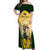 South Africa Rugby Off Shoulder Maxi Dress 2023 World Cup Springboks Mascot - Wonder Print Shop