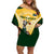 South Africa Rugby Off Shoulder Short Dress 2023 World Cup Springboks Mascot - Wonder Print Shop