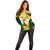 South Africa Rugby Off Shoulder Sweater 2023 World Cup Springboks Mascot - Wonder Print Shop