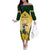 South Africa Rugby Off The Shoulder Long Sleeve Dress 2023 World Cup Springboks Mascot - Wonder Print Shop