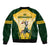 South Africa Rugby Sleeve Zip Bomber Jacket 2023 World Cup Springboks Mascot - Wonder Print Shop