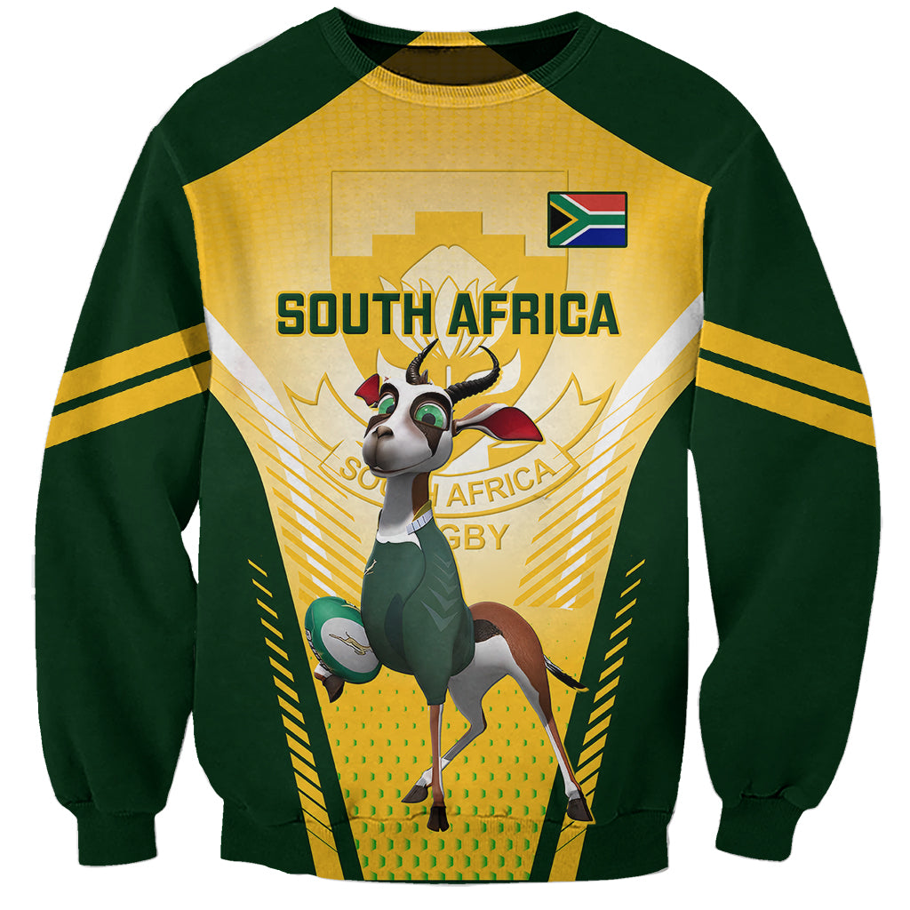 South Africa Rugby Sweatshirt 2023 World Cup Springboks Mascot - Wonder Print Shop