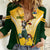 South Africa Rugby Women Casual Shirt 2023 World Cup Springboks Mascot - Wonder Print Shop