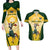 Custom South Africa Rugby Couples Matching Long Sleeve Bodycon Dress and Hawaiian Shirt 2023 World Cup Springboks Mascot - Wonder Print Shop