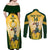 Custom South Africa Rugby Couples Matching Off Shoulder Maxi Dress and Long Sleeve Button Shirts 2023 World Cup Springboks Mascot - Wonder Print Shop