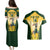 Custom South Africa Rugby Couples Matching Puletasi Dress and Hawaiian Shirt 2023 World Cup Springboks Mascot - Wonder Print Shop